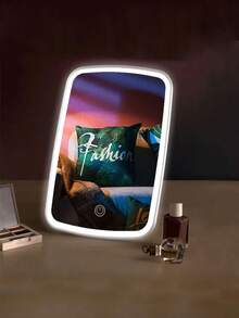 1pc LED Makeup Mirror With 3 Color Lighting Modes, Smart Touch Control And 360° Rotation. Rotatable, USB Rechargeable, Dimmable Makeup Mirror With Portable Foldable Design, Suitable For Bedroom Vanity, Dorm, Hair Salon And Travel, Ideal For Desk, Bedroom And Dressing Room, Perfect Choice For Women - Multicolor - View 17