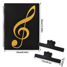 40-Page 4-Sided Spiral A4 Music Score Binder, Choir Performance Dedicated Music Score Storage Folder, Large Capacity Sheet Music Organizer - 1pc - View 9