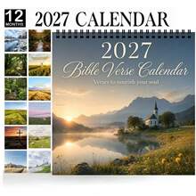 2027 Christian Wall Calendar With Bible Verses, Printed Monthly Calendar With Bible Verses - Fun 2027 Wall Calendar With Humorous Monthly Designs, Suitable For Office And Home Decor - A - View 1