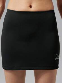 Jordan Women's AS W J BRK FEM SKORT SET Knit Mini Skirt IM7382-010 - Black and White - View 2
