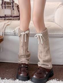 1 Pair Women's Leg Warmers, Autumn/Winter Warm Solid Color Slimming Leg-Flattering Cuffed Slouch Leg Warmers, Match With Skirts, Multiple Styling Options - Multicolor - View 10