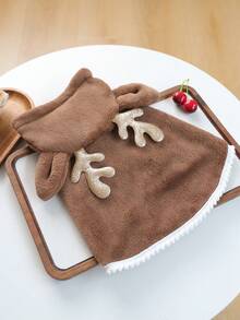 PETCIRCLE 1件寵物衣服 秋冬新款 小狗幼犬貓咪可愛風 節日氛圍毛絨聖誕披肩 - 馴鹿 - 棕色 - 查看 10