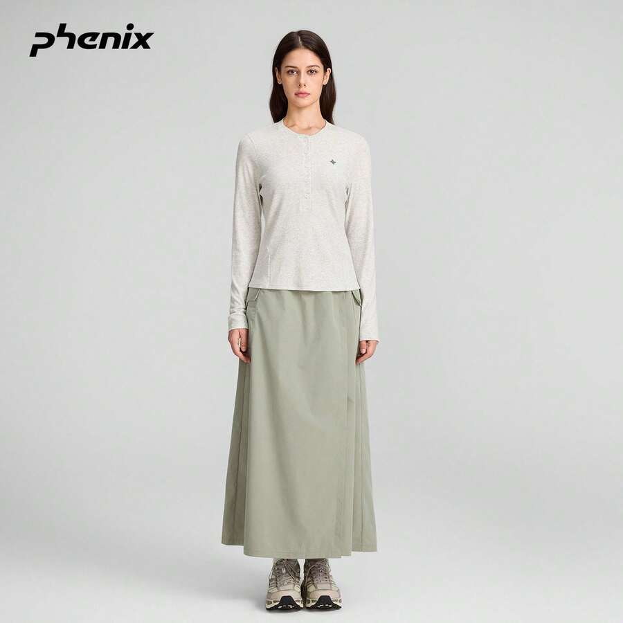 Phenix ALK Outdoor Women's 2025FW New Spring/Autumn Loose Windproof Waterproof Skirt - Nut Brown - View 1