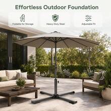 Foldable Umbrella Stand Base, Portable Metal Anchor | Foldable Adjustable Design Offers Easy Transport And Storage For Camping, Fishing And Garden Use. - Black - View 4