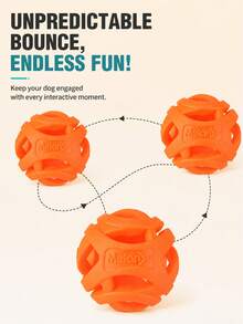 2pcs Hollow Rubber Chew Ball, Dog Entertainment Teething Toy, Suitable For Outdoor Training, Small Dog Interactive Chewable Bouncy Ball - Multicolor - View 7