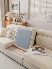 1pc Minimalist Floral Thick Elastic Sofa Cushion Cover, Backrest Cover, Protects Sofa From Dust And Dirt, Easy To Remove And Wash, Suitable For Living Room All Season Decor - Beige - View 7