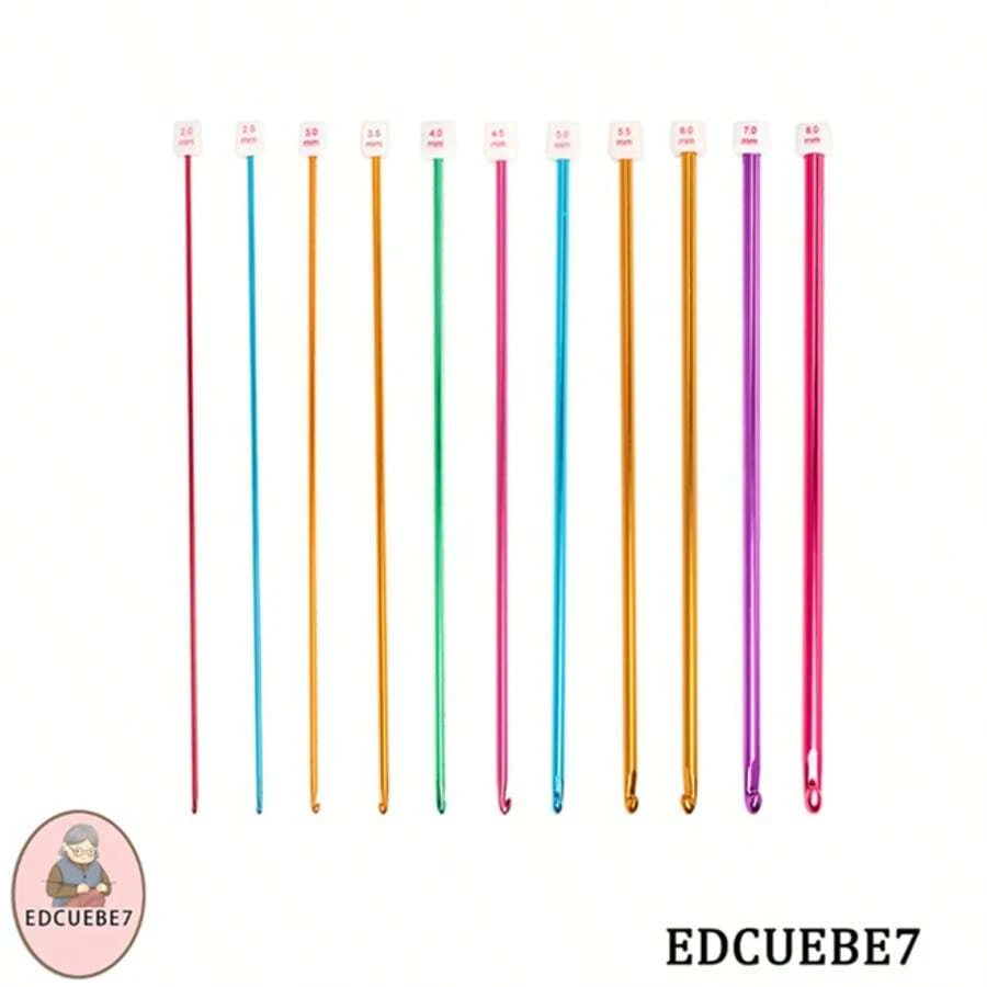 إبرة كروشيه طويلة جداً EDCUEBE7، خيوط كروشيه ملونة للوشاح والكنزة، أدوات حياكة يدوية - إبرة كروشيه طويلة - مشاهدة 1