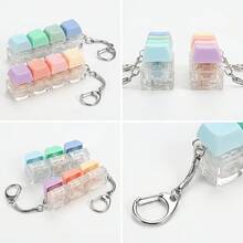 1pc Stress Relief Keychain, Keyboard Key Design, Finger Press Key Ring, Calming Tool, Random Color, Perfect For Focus And Relaxation, Halloween/Thanksgiving/Christmas Gift, Easter Gift - One Random Style - View 6