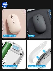 HP Droplet Portable Wireless Silent Mouse, Slim Ultra‑Light 55.9g 2.4G Plug & Play Mice, Long Lasting 6‑Month Battery Quiet Click Mouse For Office Laptop Desktop Work - View 8