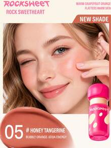 ROCK SWEET Liquid Blush, Highlighter & Contour 3-In-1 Multi-Effect Glow Cream, Voluminous Radiance, Daily Contouring & Skin Brightening - 05# (Peach Orange) - View 2