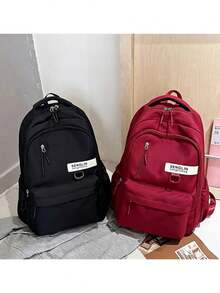 2026 Summer New Korean Style Minimalist Solid Color Daily Commute Back To School Lightweight Large Capacity Nylon Backpack - Multicolor - View 2