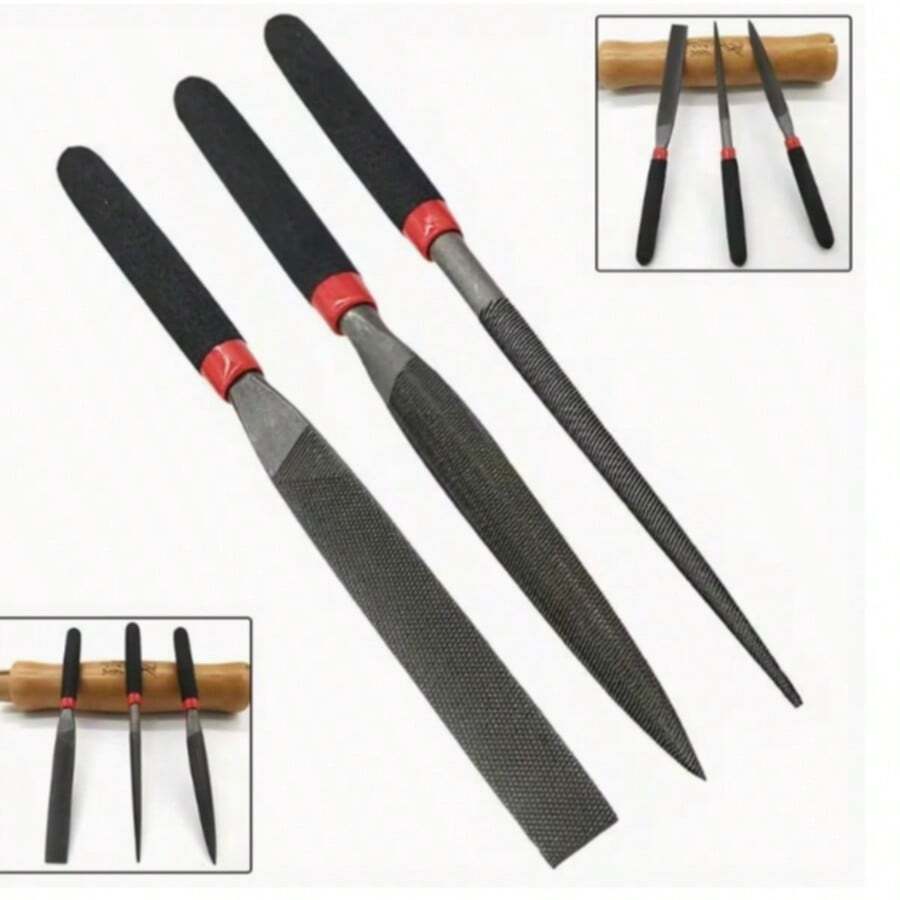 Small Steel Files Needle File Flat File For Stone Glass Metal Carving Craft Needle Filing Woodworking Hand File Tool Easy Install - A - View 1