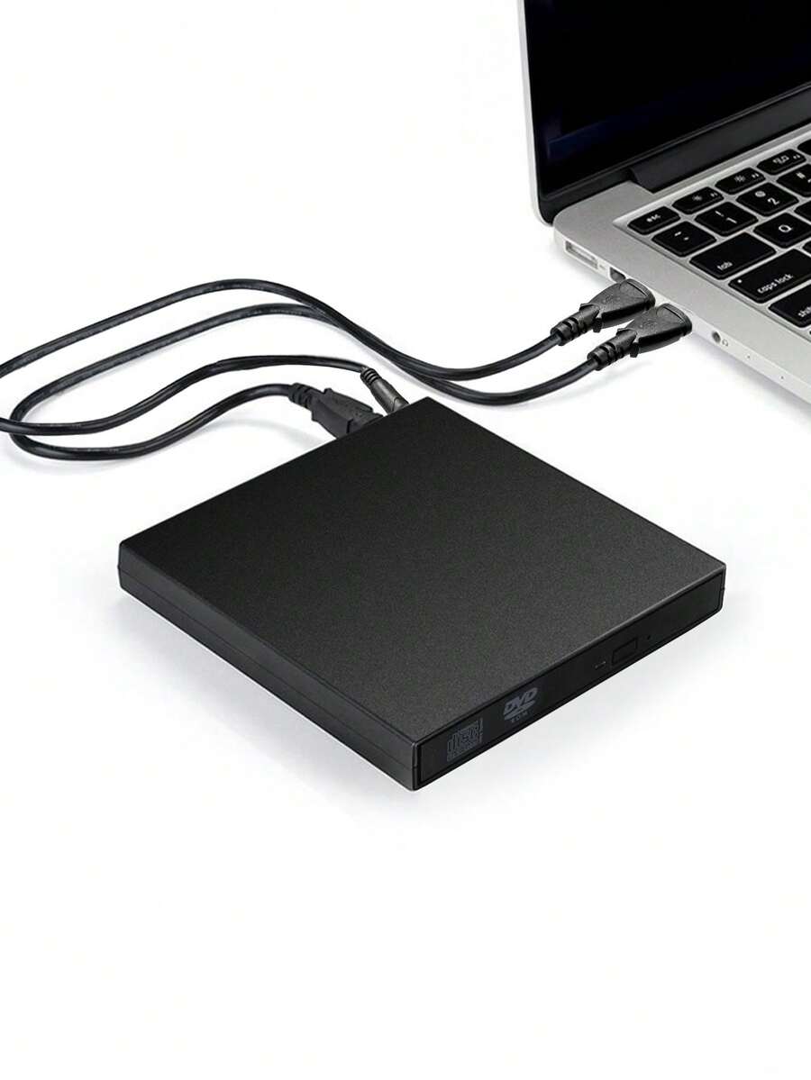 1pc Portable External CD/DVD Writer - USB 3.0 Type-C External DVD-ROM Drive, Rewritable Disc Writer, Compatible With Laptop And Desktop, Plug And Play, No Driver Required - View 1