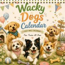 2027 Wall Calendar, 2027 Funny Dog Wall Calendar, 12-Month Calendar Planner, Double Spiral Bound, With Large Writable Blocks, US Holidays, Ideal Christmas New Year Gift For Mom, Women, Colleagues, Teachers - A - View 5