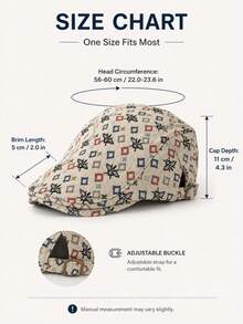 1pc Unisex Spring/Autumn Vintage Newsboy Cap, Colorful Geometric Butterfly Print Flat Top Hat, Adjustable Metal Buckle, Soft Lining Breathable Beret, Daily Outdoor Travel Accessory - Butterfly Print - View 4