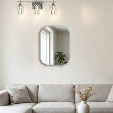 1pc Silver Wall-Mounted Mirror, Inch Mirror, Wall Decor, Home Decor, Living Room Decor Supplies, Living Room Mirror, Bedroom Mirror, Beveled Edge, Frameless, Suitable For Bathroom, Vanity, Bedroom, Rectangular Mirror - Multicolor - View 9