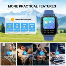 Reloj inteligente unisex con funciones de notificación, reproducción de música y respuesta a llamadas - Multicolor - Ver 10