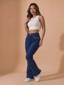 pthirillo Women Jeans - Lumina Pearls 酒吧和口袋 - 查看 9