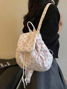 New Teen Girls' Backpack, Super Fashion Bow Handbag, Versatile And Large Capacity. - Pink - View 10