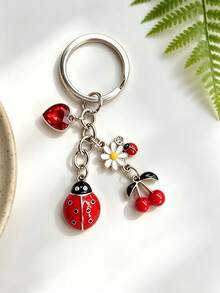 Gantungan Kunci Kumbang, Bunga Daisy, dan Ceri Paduan Logam Motif Tetesan Minyak, Gantungan Tas Lucu, Gantungan Kunci Kumbang Tujuh Titik, Liontin Kombinasi Berlian Imitasi Hati, Bunga Daisy, Ceri, dan Batu Permata, Gantungan Tas Feminin, Cocok untuk Dekorasi Tas Ransel, Ornamen Tas Sehari-hari, Hadiah Pesta Liburan, Hadiah Kembali ke Sekolah, Gantungan Kunci Wanita, Gantungan Kunci Mobil, Bahan Pembuatan Gantungan Kunci, Gantungan Kunci Pria, Gantungan Kunci Hiasan Tas Ransel, Gantungan Kunci, Liontin Gantungan Kunci, Dompet Koin Gantungan Kunci, Gantungan Kunci Massal, Set Gantungan Kunci, Aksesoris Gantungan Kunci - MultiWarna - View 2