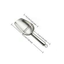 Multifunctional Stainless Steel Spoon With Hanging Hole, One-Piece Seamless Stamped Design Easy To Clean, Wide Round Scoop Head Anti-Spill, Suitable For Flour, Rice, Sugar, Coffee Beans, Ice Cubes, Dried Goods, Snacks, Mirror Polished Kitchen Storage Spoon, Silver And Gold - View 13