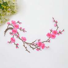 1pc Plum Blossom Embroidered Patch, Clothing Adhesive Patch, Garment Decoration Accessory, Pink Plum Blossom Fabric Patch, Exquisite Embroidered Decorative Patch, Suitable For Clothes, Bags, Handbags, Performance Costumes, Home Decor, With Heat-Activated Adhesive Backing, Iron-On Patch - One Size - View 9