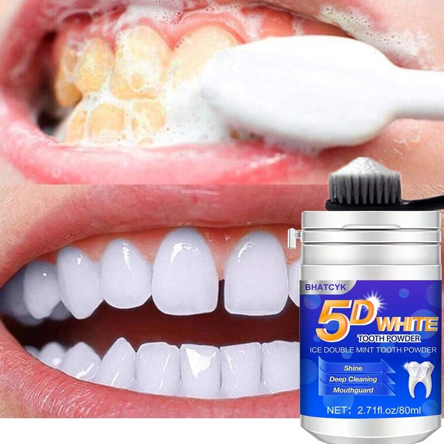 BHATCYK 1pc 3 DAYS Teeth Cleaning Powder, Teeth Whitening ,Teeth Polishing Tooth Deep CleaningPowder,Teeth Polishing Tooth Deep CleaningPowder,Travel - Mint - View 1