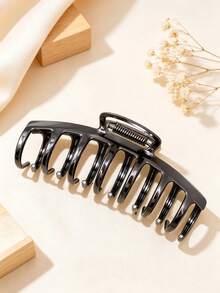 1pc Large Black Metal Non-Slip Strong Hair Clip, Suitable For Thick Hair Women Daily Hair Accessory - Black - View 5