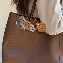 2pcs Cat Fur Storage Hanging Pouch - Phone Lanyard & Keychain, Portable Pet Keepsake, For Storing Cat Fur, Cat Memorial, Random Style Cat Storage Hanging Pouch + Brown Small Bag - Multicolor - View 8