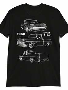 1964 Chevy C10 Antique Collector Truck Personalized Short Sleeve T-Shirt - 款式 - 查看 1