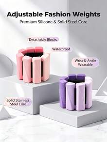1 Pair Adjustable Size, Detachable Weight, Portable Strength Training Silicone Wrist & Ankle Weights, 1lb (480g) Per Pair, With Solid Steel Core, Suitable For Yoga, Dance, Walking, Pilates, Running, Aerobics, Home Workout Wearable Fitness Bands, Multiple Colors Fitness Accessories Available - Multicolor - View 10