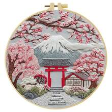 Forest Scenery Embroidery Kit For Adult Beginners. Includes Manual, Printed Fabric, Hoop, Needles, Threads & Stitch Guide. Great Home Gift For Women. Size: 15x15cm/5.9in Or 20x20cm/7.9in. - Forest Scene - View 14
