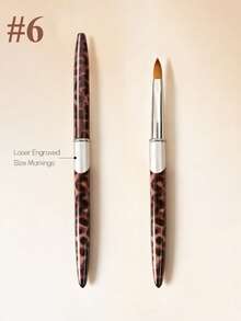 Leopard Print Handle Nail Brushes, Multi Sizes Crystal Nail Pens With Protective Caps - Multicolor - View 9