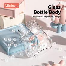 1件 Minitutu First Encounter 新生兒玻璃奶瓶 80ml/160ml 可選，居家與旅行用嬰兒餵哺容器 - 粉紅/藍 - 查看 3