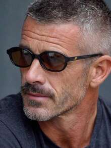 1 Pair Men's Black Oval Simple Small Frame Vintage Style Street Snap Travel Vacation Fashion Glasses - Black - View 1