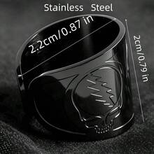Rock Punk Style Stainless Steel Lightning Skull Open Ring, Unisex, Exclusive Symbol For Music Lovers And Fans, Music Festival Concert Gift - Open Ring - View 5