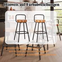 Set Of 6 Dining Chair, Brown PU Leather - 棕色 - 查看 11