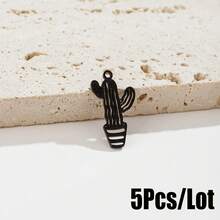5pcs Stainless Steel Cactus Cutout Charms Bohemian Plant Theme Blank Pendant Supplies For Handmade Accessories - DZ534 - View 10