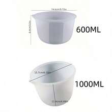SILIKE LUFEI 1pc/2pcs 600ml/1000ml Silicone Measuring Cup, Large Flexible Non-Stick Reusable Mixing Cup With High Precision Scale, For Epoxy Resin Jewelry Making Tools - White - View 10