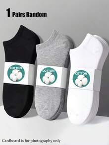 15 Pairs Men's Pure Cotton Boat Socks, Low-Cut Breathable Solid Color Sweat-Absorbing Daily Casual Sports Short Socks, Black/White/Grey All-Match Versatile Multi-Pack Combination - Multicolor - View 9