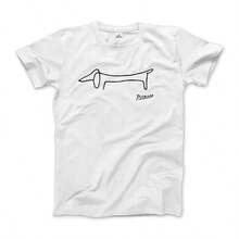 Dachshund Dog Line Art T-Shirt - 白色 - 查看 1