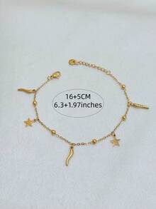 1pc Stainless Steel Star, Heart, Butterfly, Chili Charm Bracelet, Suitable For Women - Chili Bracelet - View 22