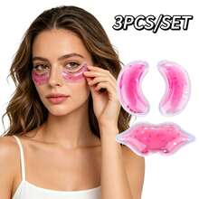 3pcs Reusable Cold/Hot Gel Eye Masks, Cold/Hot Compress For Eyes, Face, Lips, Portable Travel Eye Patches, Home Sleep Use, Perfect Gift For Women - Multicolor - View 2
