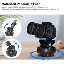 Professional Multifunctional Motorized Panoramic Head With 360° Rotation - Tilt And Wireless Remote Control For Camera - Black - View 6