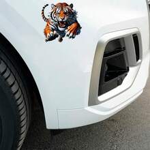 2D Flat, 2D Flat Stickers With A Tiger Charging Towards You. For Car Motorcycle Laptop Phone Cup Smooth Surfaces Decor - A - View 6