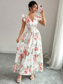 Women Short Dresses - Apricot - View 3