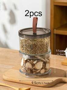 3-Layer Round Portable Seasoning Box, Multi-Layer Airtight Food Storage Container, Transparent Sealed Canister For Grains, Dried Goods, Snacks, Spices, Suitable For Refrigerator, Countertop, Kitchen Cabinet, Pantry, Storage Rack - Multicolor - View 15