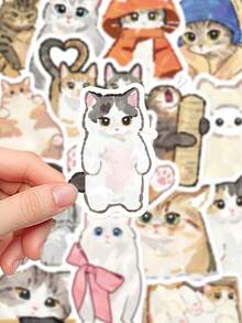 77pcs Cute Cartoon Cat Stickers For Scrapbook, Diary, Planner, Luggage, Laptop, Notebook, Phone Case, Guitar, Skateboard Decoration - Cartoon Cat and Dog - View 9