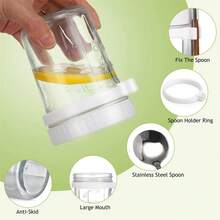 2pcs Reusable Overnight Oats Jars With Lids And Spoons 4-Piece Set, Large Capacity Airtight Oats Container With Measurement Lines, Portable Salad Cups, Suitable For Yogurt, Cereal, Milk - Multicolor - View 8