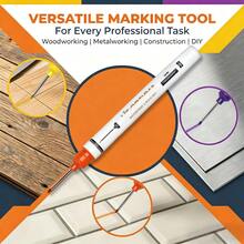 5/8pcs 20mm Long Tip Deep Hole Permanent Marker, 1.0mm Fine Tip, Industrial Grade, Quick Drying, Waterproof, Low Odor, Suitable For Construction And Woodworking - Sets - View 5